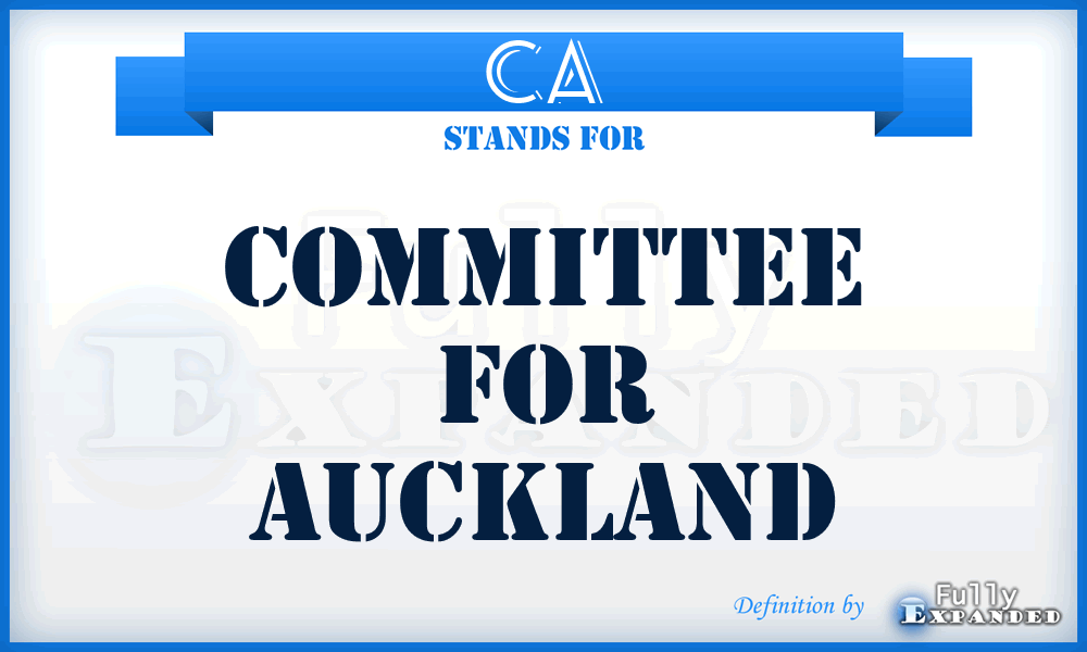 CA - Committee for Auckland