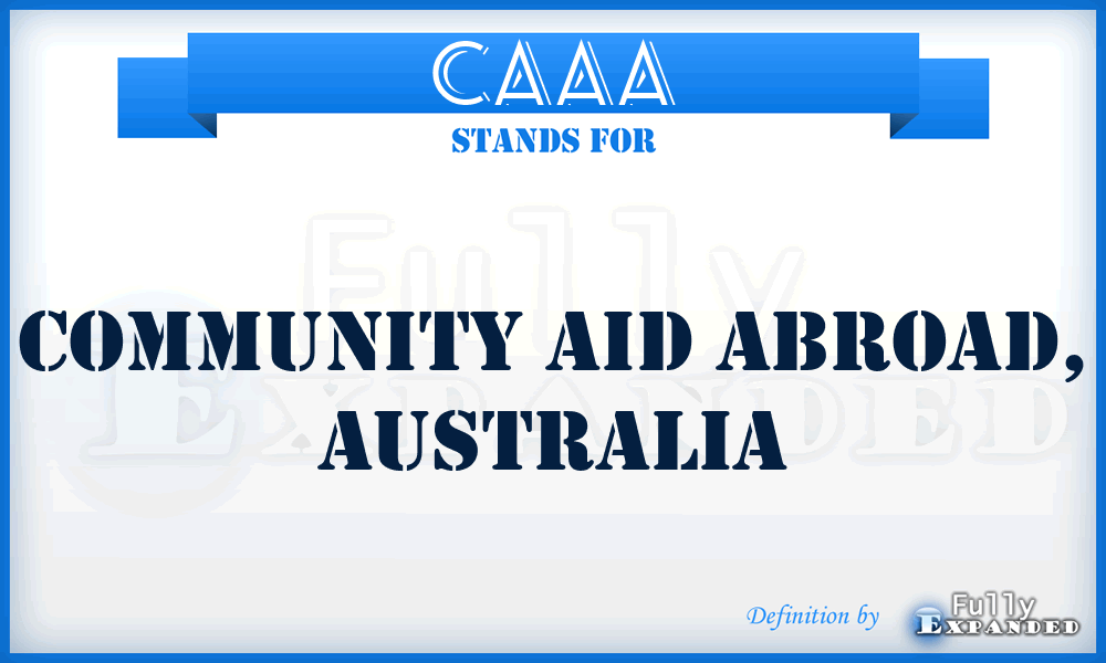 CAAA - Community Aid Abroad, Australia