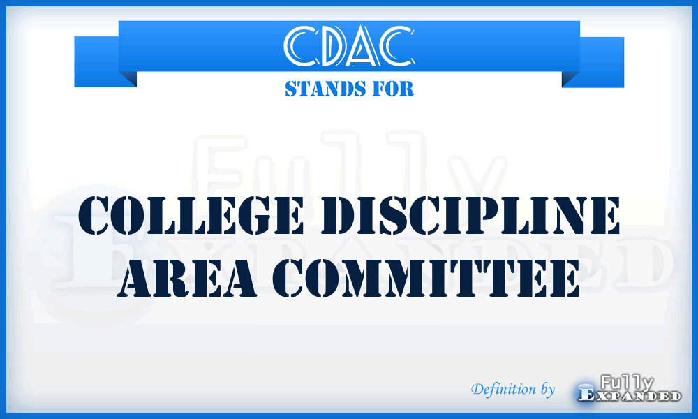 CDAC - College Discipline Area Committee