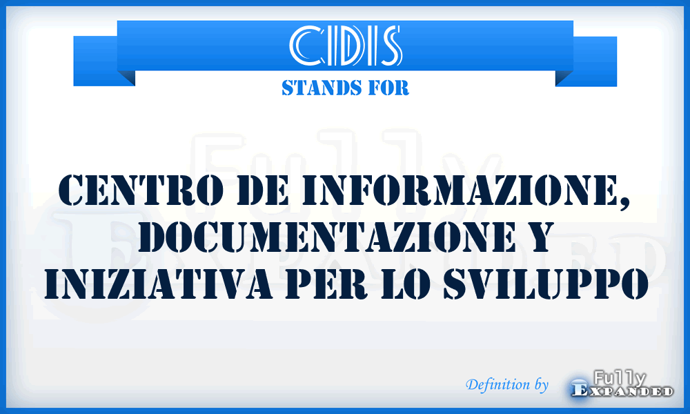 CIDIS - Centro de Informazione, Documentazione y Iniziativa per lo Sviluppo