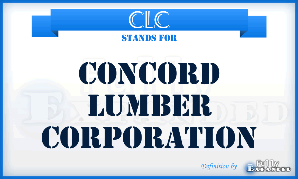 CLC - Concord Lumber Corporation