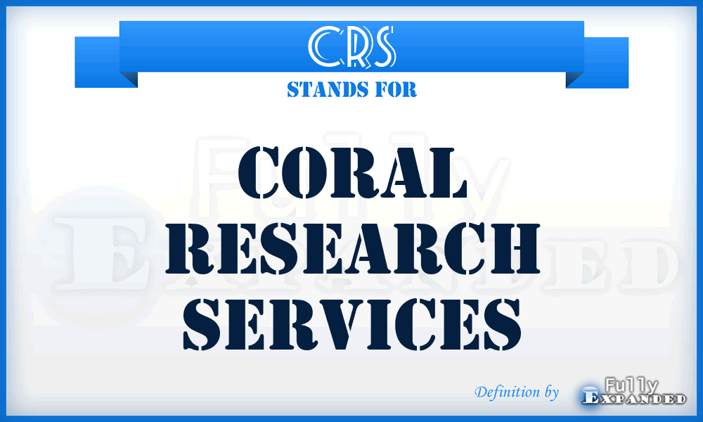 CRS - Coral Research Services