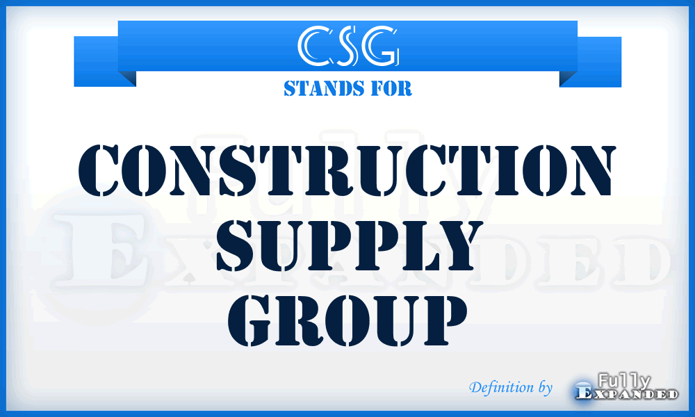 CSG - Construction Supply Group