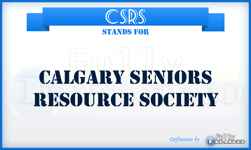CSRS - Calgary Seniors Resource Society