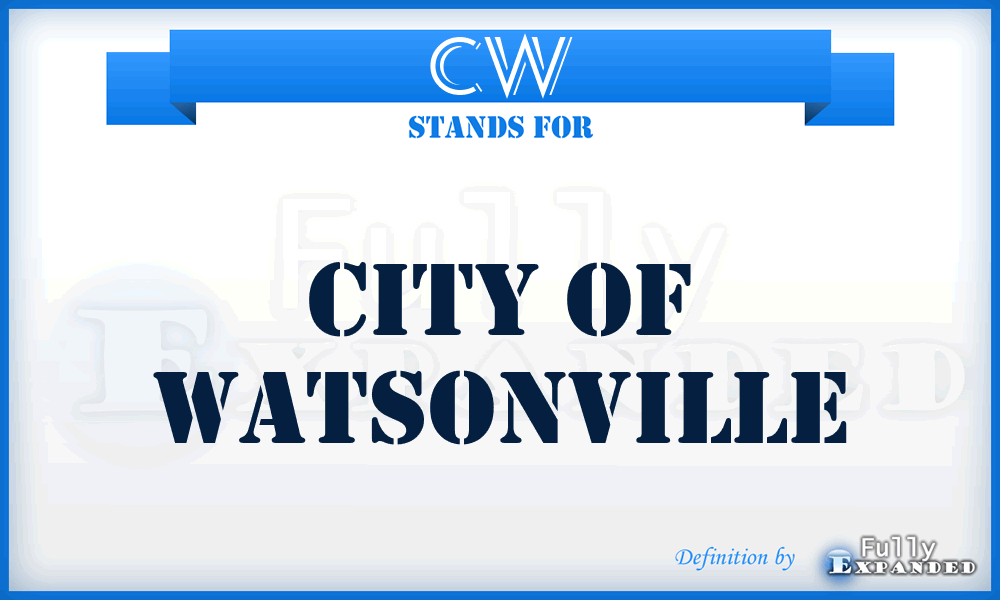CW - City of Watsonville