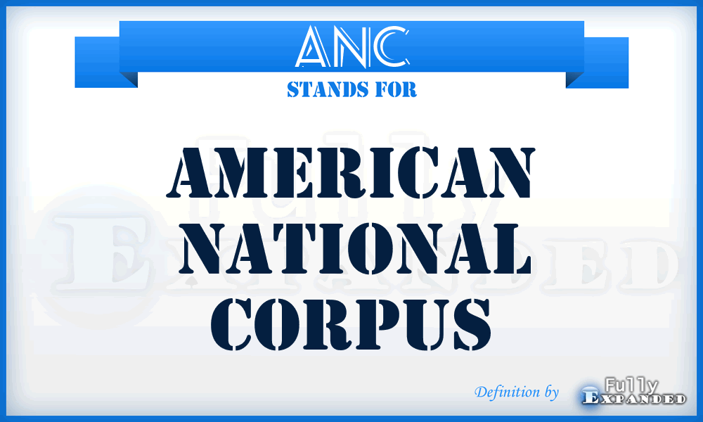ANC - American National Corpus