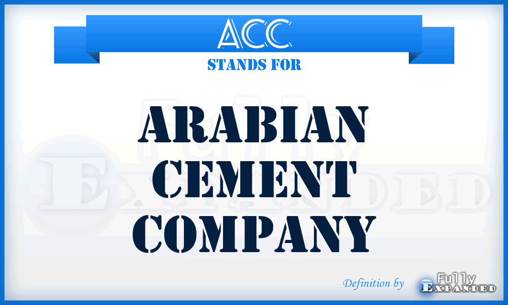 ACC - Arabian Cement Company