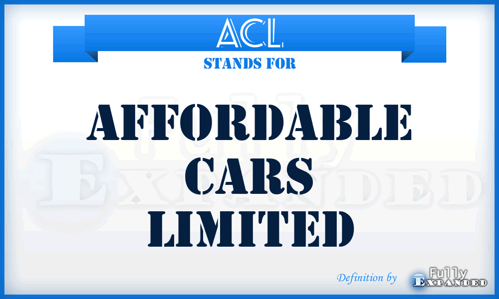 ACL - Affordable Cars Limited