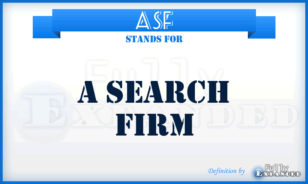 ASF - A Search Firm