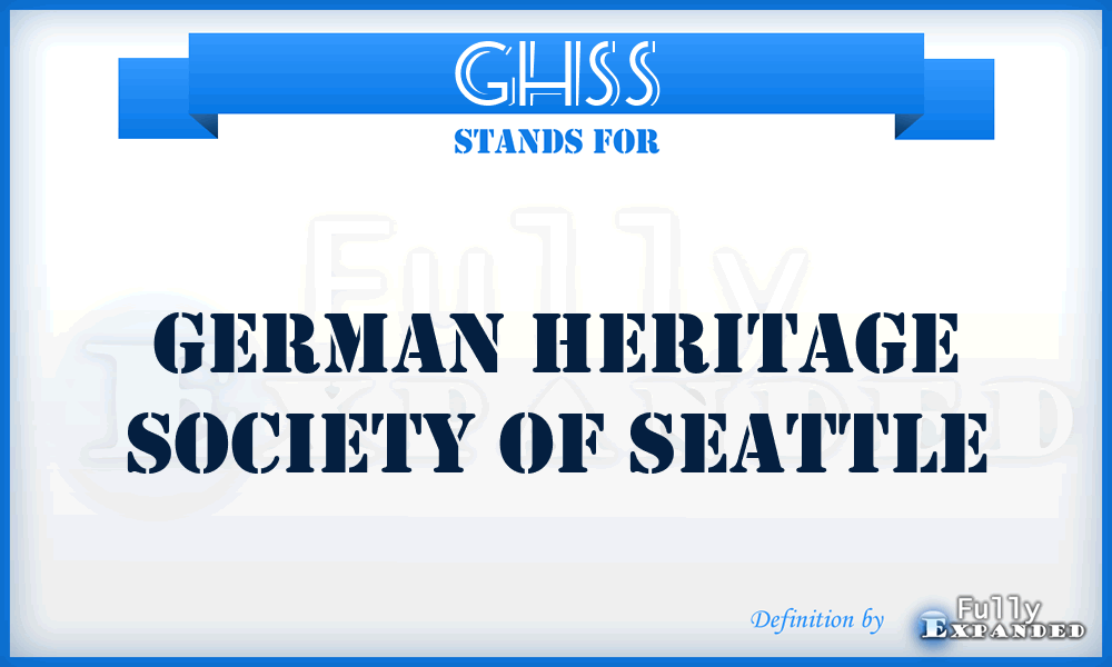 GHSS - German Heritage Society of Seattle