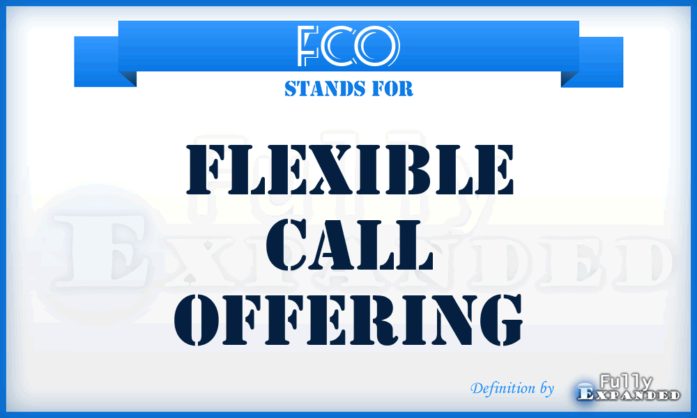 FCO - Flexible Call Offering