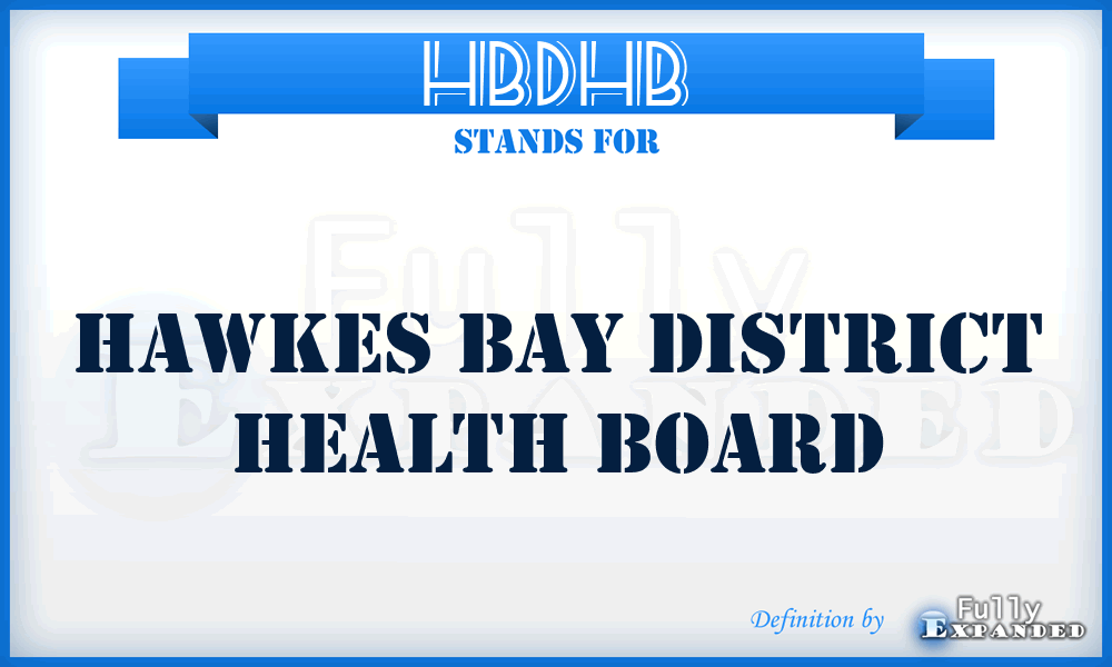 HBDHB - Hawkes Bay District Health Board