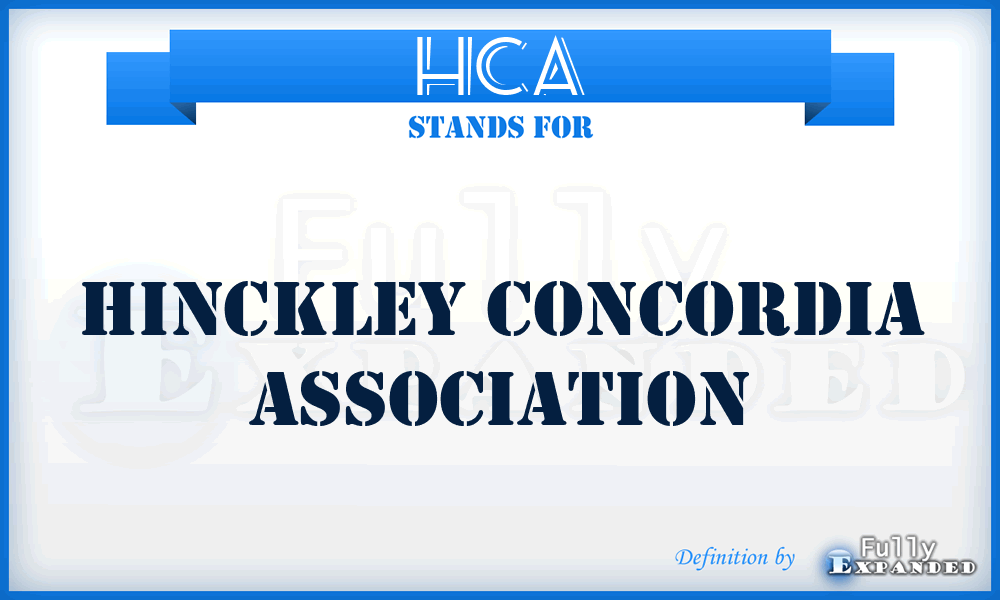 HCA - Hinckley Concordia Association