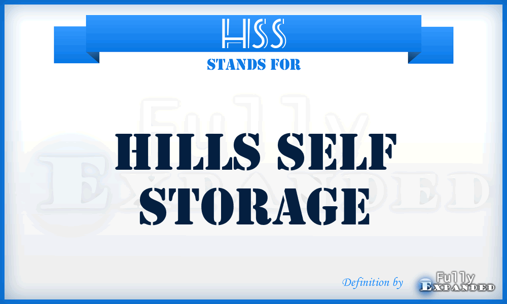 HSS - Hills Self Storage
