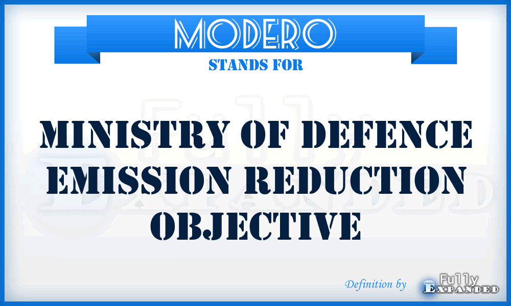 MODERO - Ministry of Defence Emission Reduction Objective
