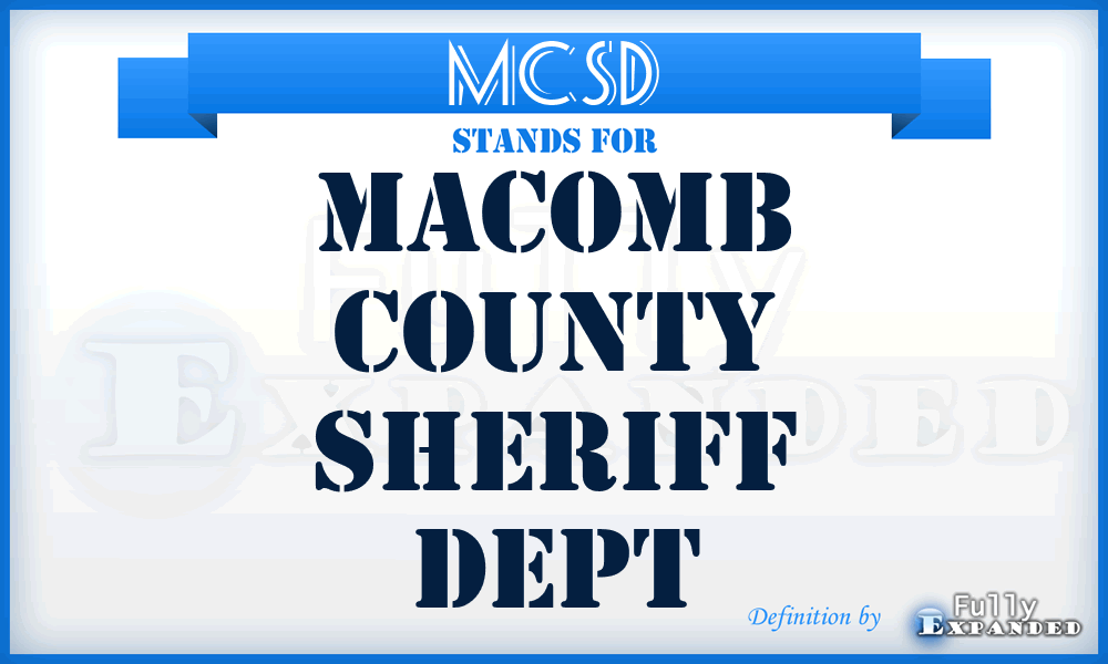 MCSD - Macomb County Sheriff Dept