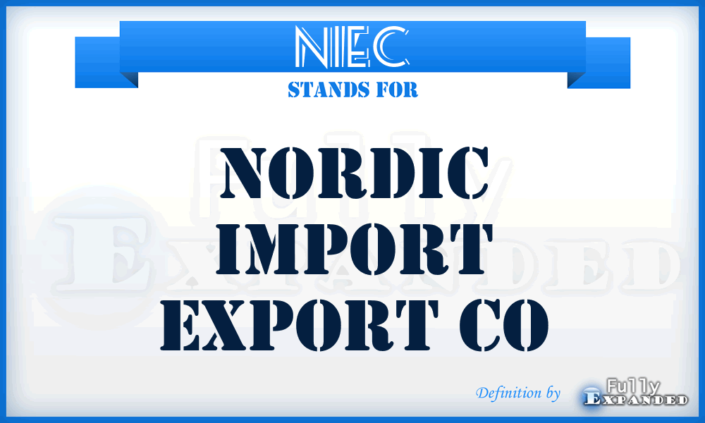 NIEC - Nordic Import Export Co
