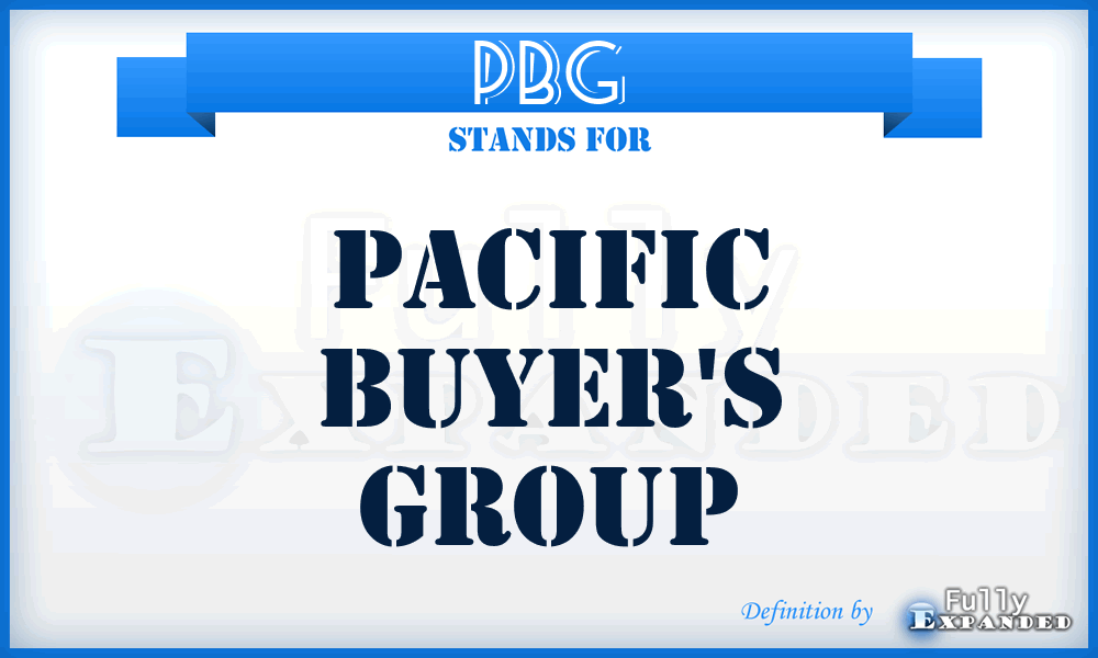 PBG - Pacific Buyer's Group