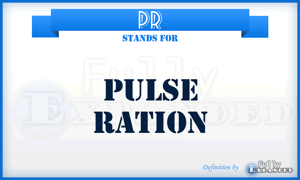 PR - pulse ration