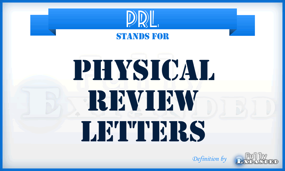 PRL - Physical Review Letters