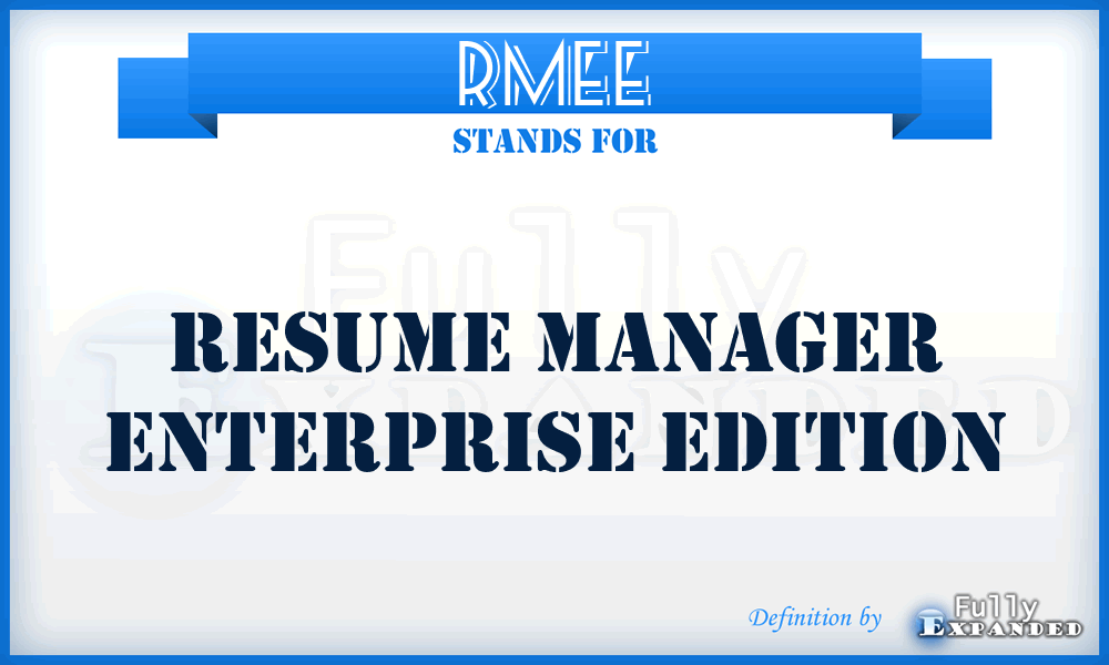 RMEE - Resume Manager Enterprise Edition